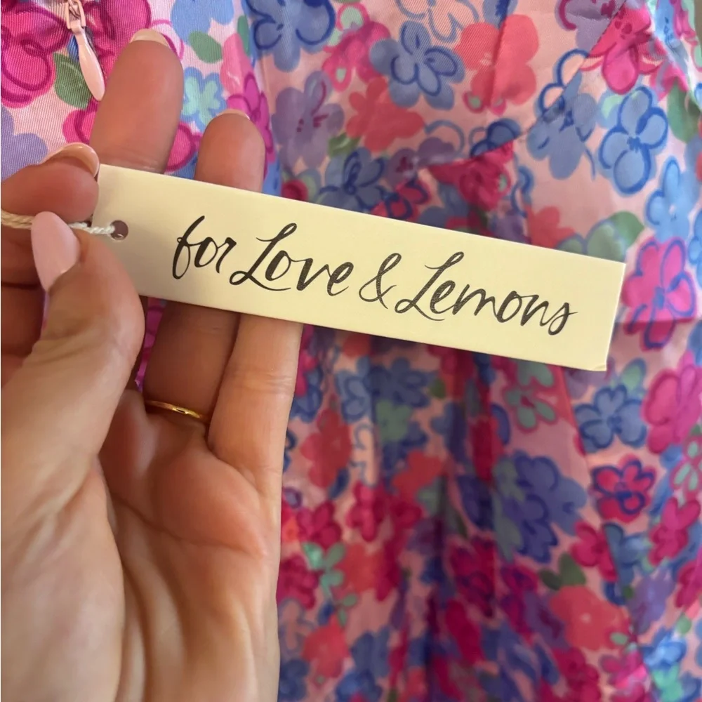 For Love and Lemons Angie Mini Floral Dress Size Small NWT - Picture 9 of 12